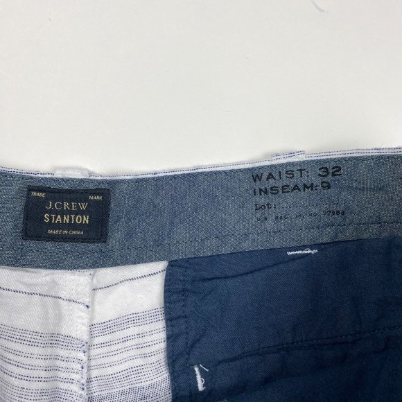 J.CREW Stanton 100% Linen Shorts Mens 32 Gray White - Picture 7 of 12